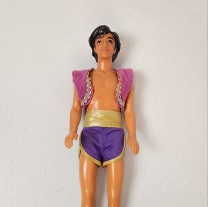 Vintage Mattel Disney Water Jewel Magic Aladdin Doll Purple Shorts 90s 1990s